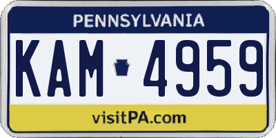 PA license plate KAM4959