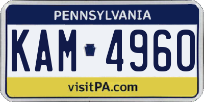 PA license plate KAM4960
