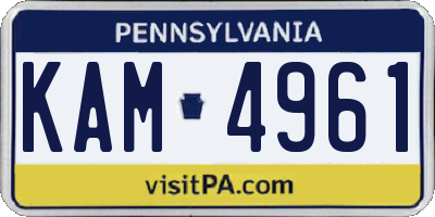 PA license plate KAM4961