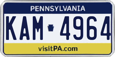 PA license plate KAM4964