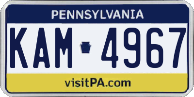 PA license plate KAM4967