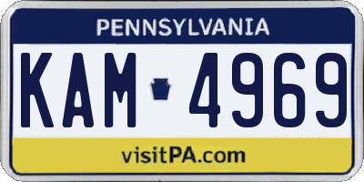PA license plate KAM4969