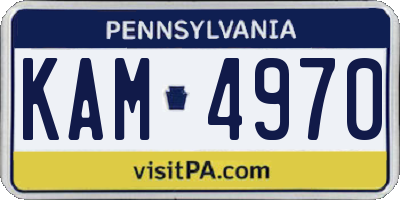 PA license plate KAM4970