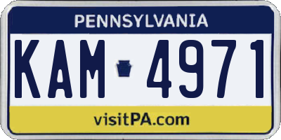PA license plate KAM4971