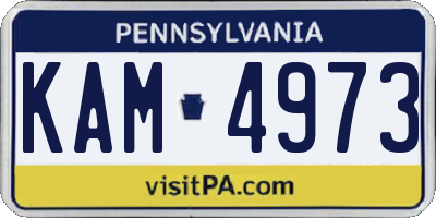 PA license plate KAM4973