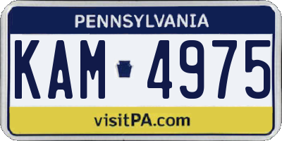 PA license plate KAM4975