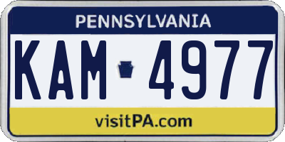 PA license plate KAM4977