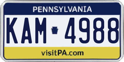 PA license plate KAM4988