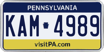 PA license plate KAM4989