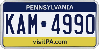 PA license plate KAM4990