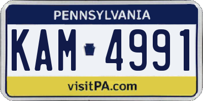 PA license plate KAM4991