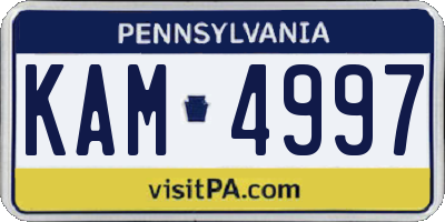 PA license plate KAM4997