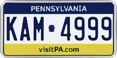 PA license plate KAM4999
