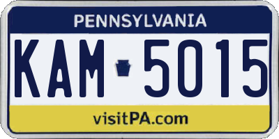 PA license plate KAM5015