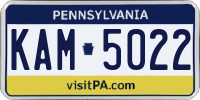 PA license plate KAM5022