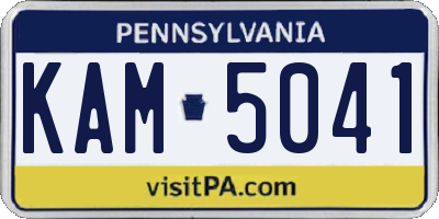 PA license plate KAM5041