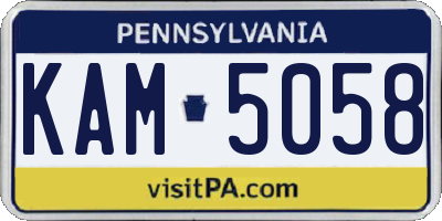 PA license plate KAM5058