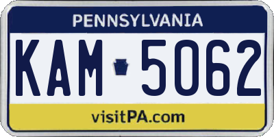 PA license plate KAM5062