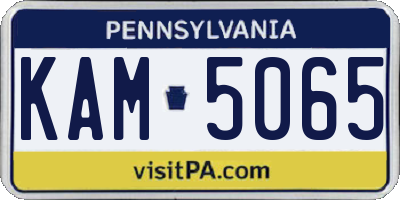 PA license plate KAM5065