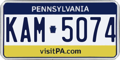 PA license plate KAM5074