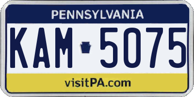 PA license plate KAM5075