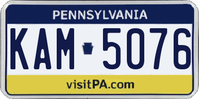 PA license plate KAM5076