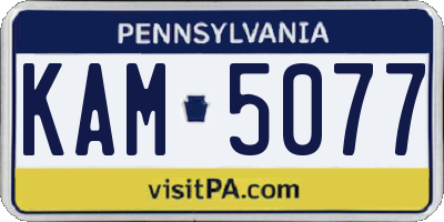 PA license plate KAM5077