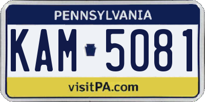 PA license plate KAM5081