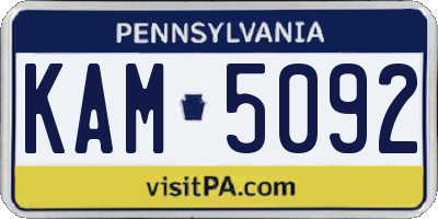 PA license plate KAM5092