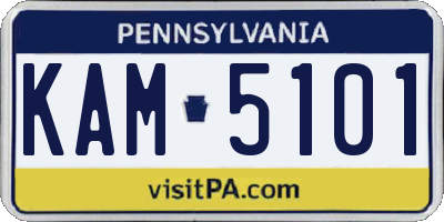 PA license plate KAM5101