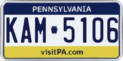PA license plate KAM5106
