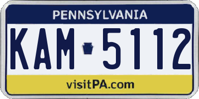 PA license plate KAM5112