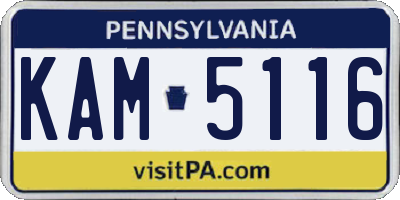 PA license plate KAM5116