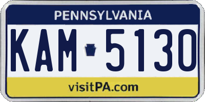 PA license plate KAM5130