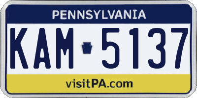 PA license plate KAM5137