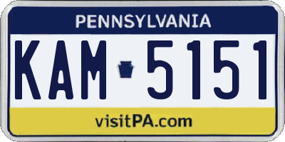 PA license plate KAM5151