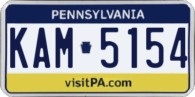 PA license plate KAM5154