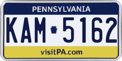 PA license plate KAM5162