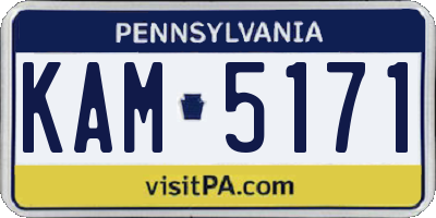 PA license plate KAM5171