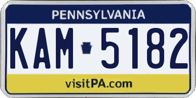 PA license plate KAM5182