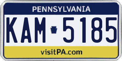 PA license plate KAM5185