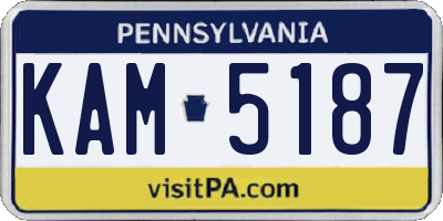 PA license plate KAM5187