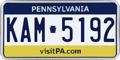 PA license plate KAM5192