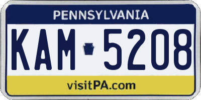 PA license plate KAM5208