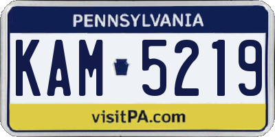 PA license plate KAM5219