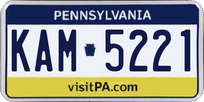 PA license plate KAM5221