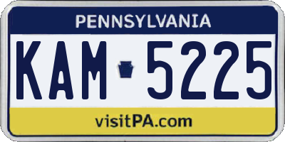 PA license plate KAM5225