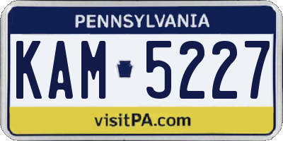 PA license plate KAM5227
