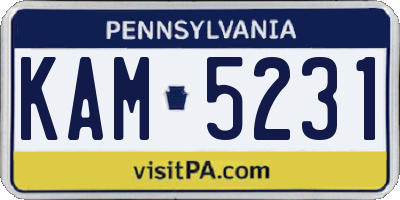 PA license plate KAM5231
