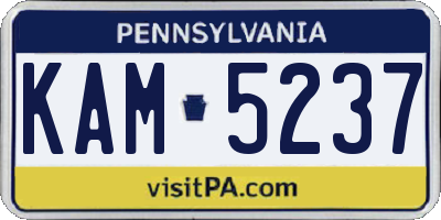 PA license plate KAM5237